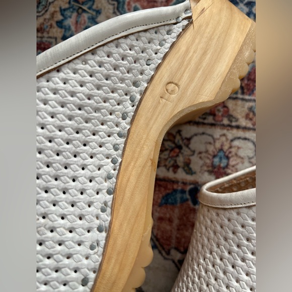 💯 authentic SWEDISH hand made leather wood platform clogs, size 10 - Picture 3 of 6